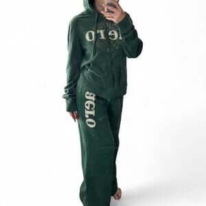 Y2k vintage forrest green aeropostale hoodie and pants set
